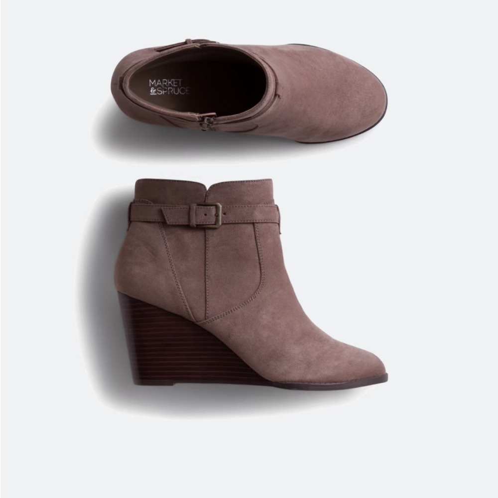 Stylish Brown Wedge Ankle Boots